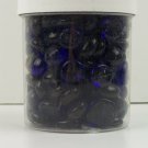 Jar Blue/Purple Color Glass Gems Pebbles Stones Flat Marbles Vase Accents/Crafts