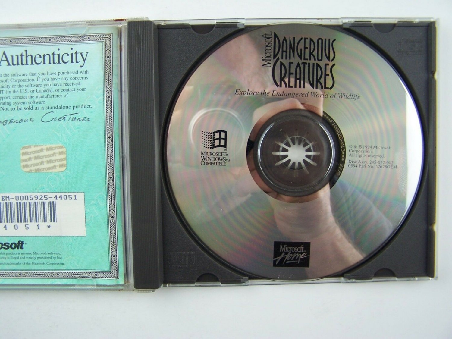 Microsoft Dangerous Creatures CD Software