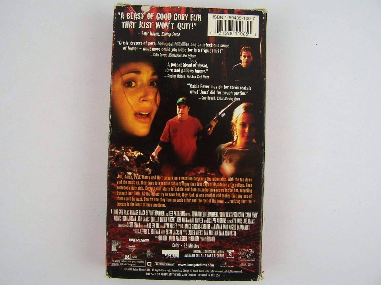 Cabin Fever VHS Video Tape