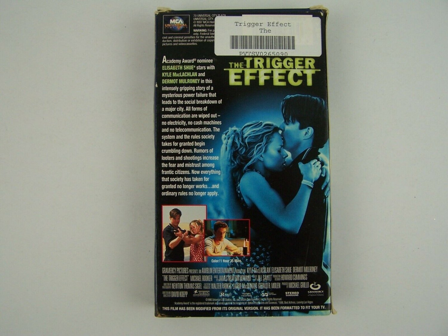 Trigger Effect Vhs Video Tape Kyle Maclachlan Elisabeth Shue