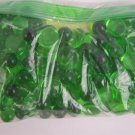 GREEN Color Glass Gems Mixed Bag Pebbles Stones Flat Marbles Vase Accents Craft