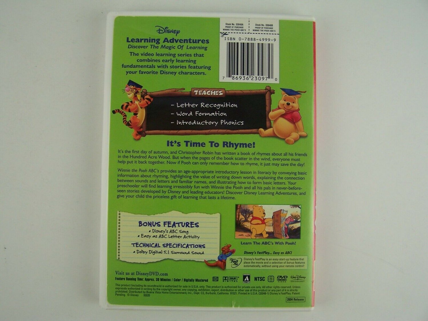 Disney's Learning Adventures - Winnie the Pooh - ABC's DVD