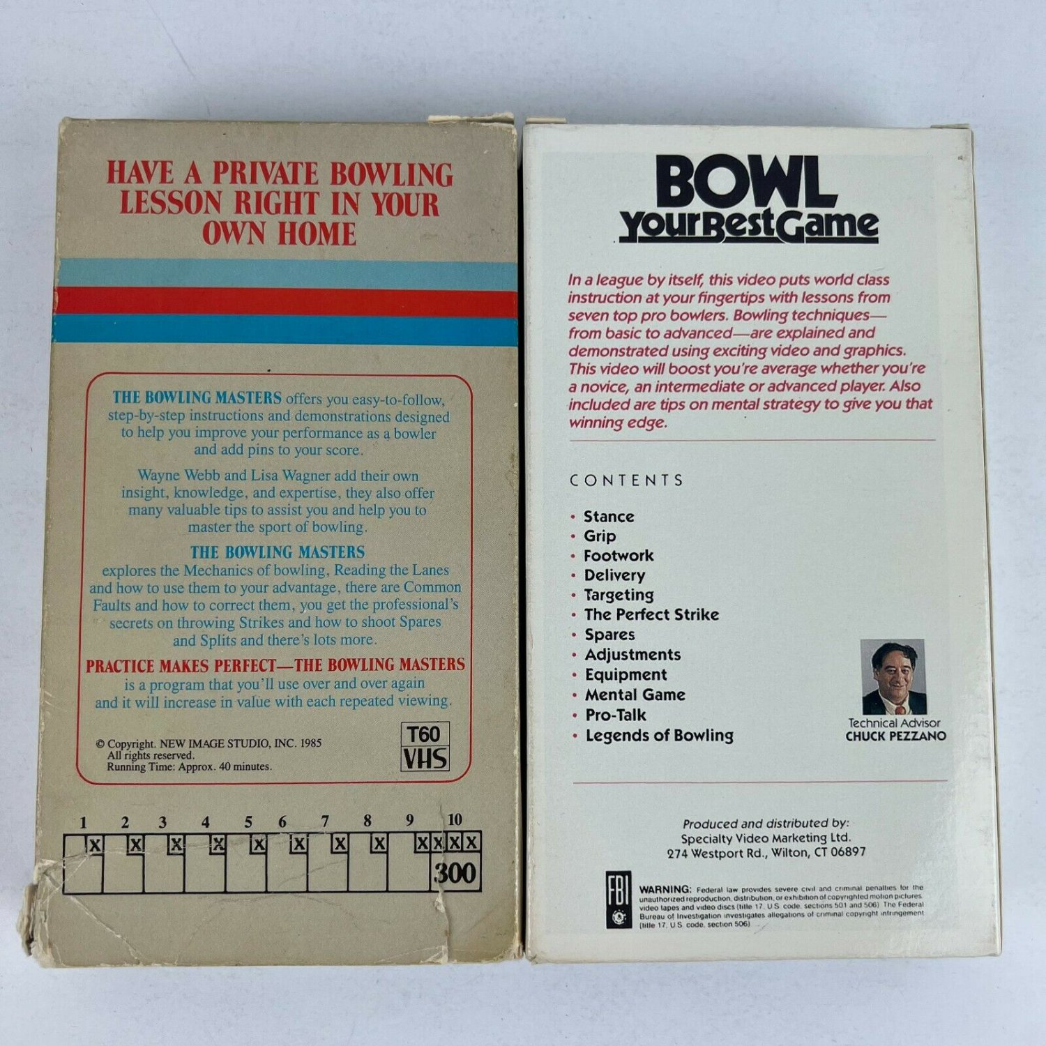 Bowling Tips & Techniques VHS Tape Lot 