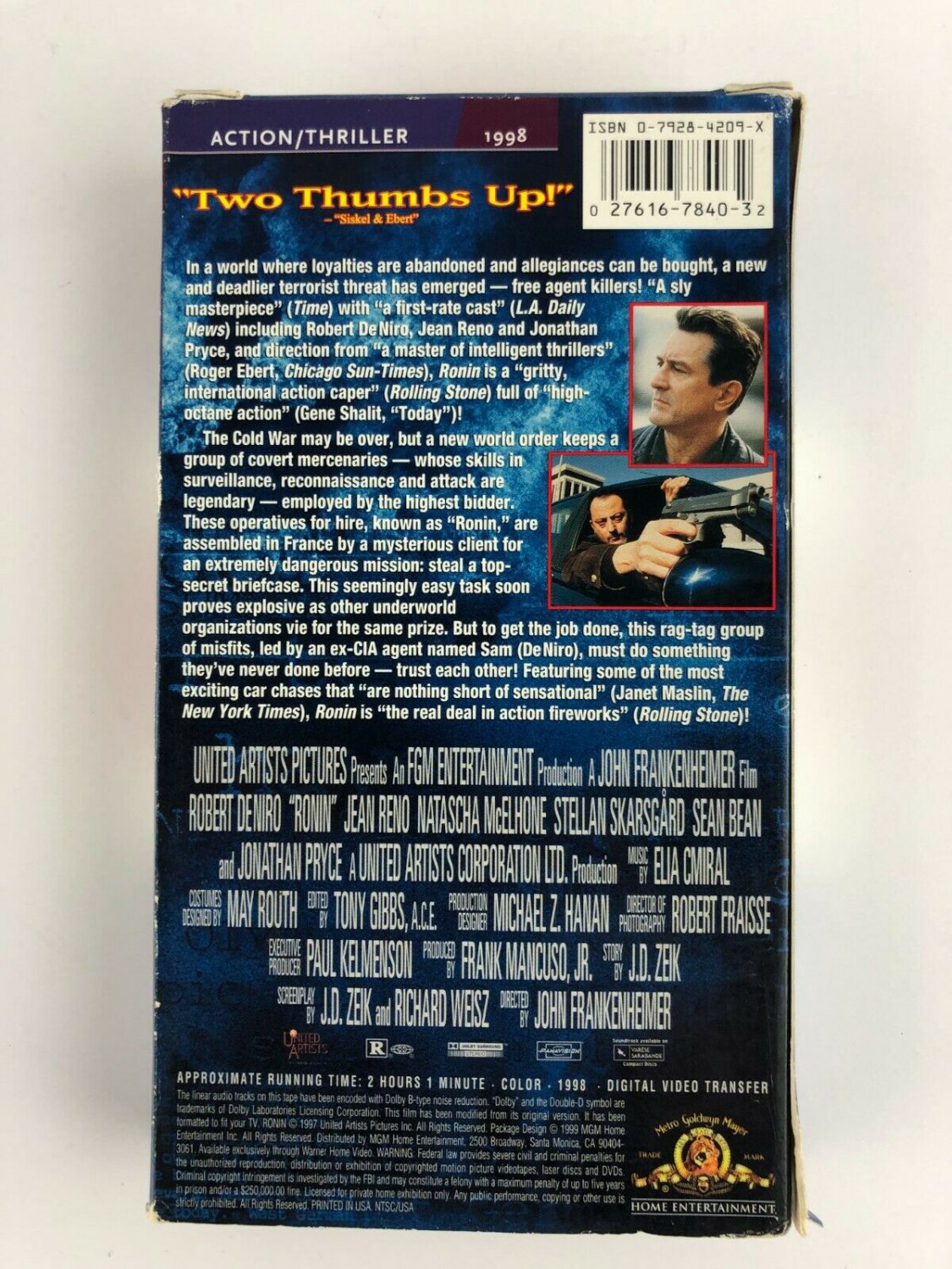 Ronin VHS Robert De Niro, Jean Reno