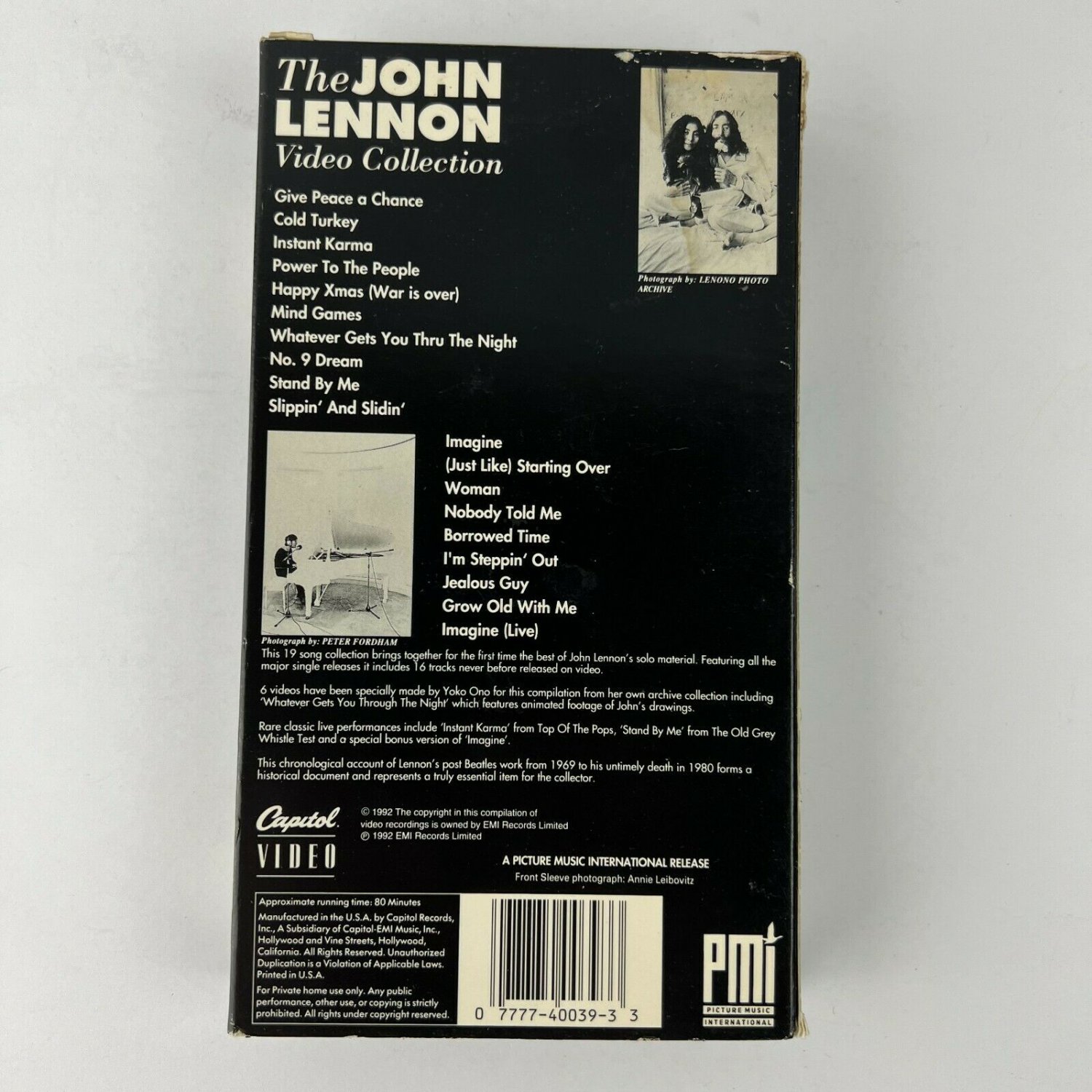 The John Lennon Video Collection VHS Video Tape