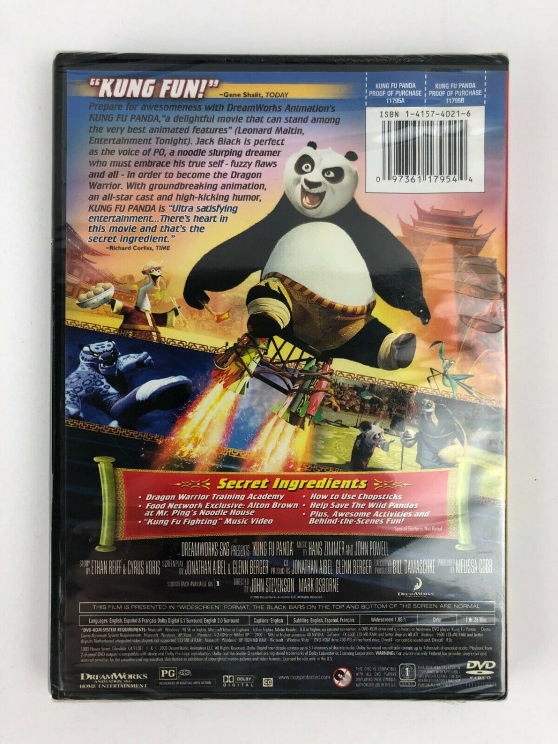 Kung Fu Panda DVD Jack Black, Dustin Hoffman, Angelina Jolie, Ian McShane