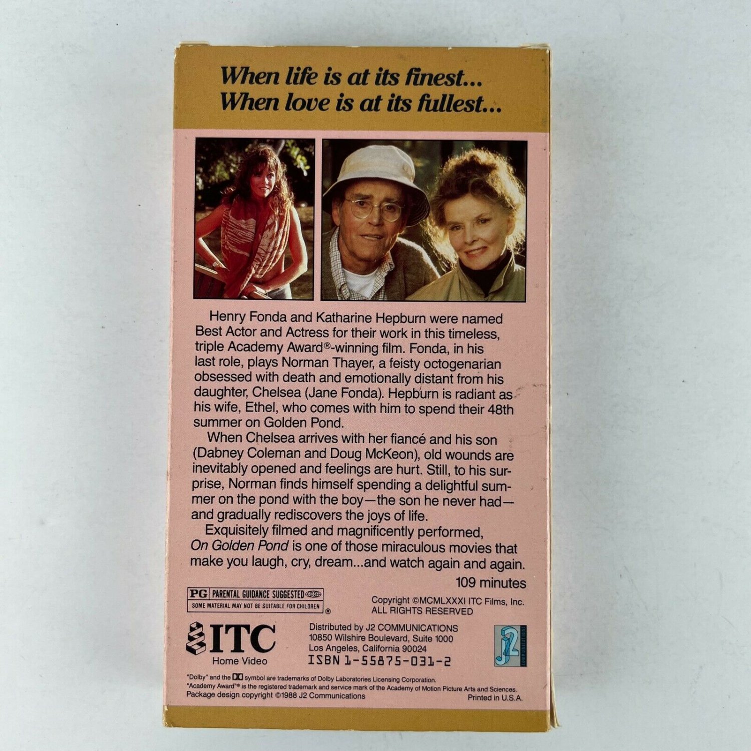 On Golden Pond VHS Video Tape