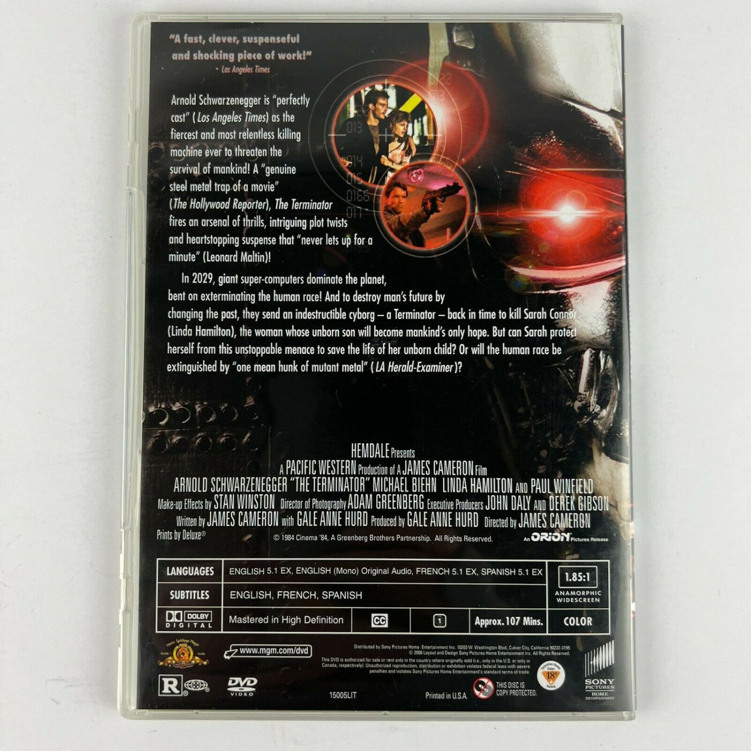 The Terminator DVD Arnold Schwarzenegger