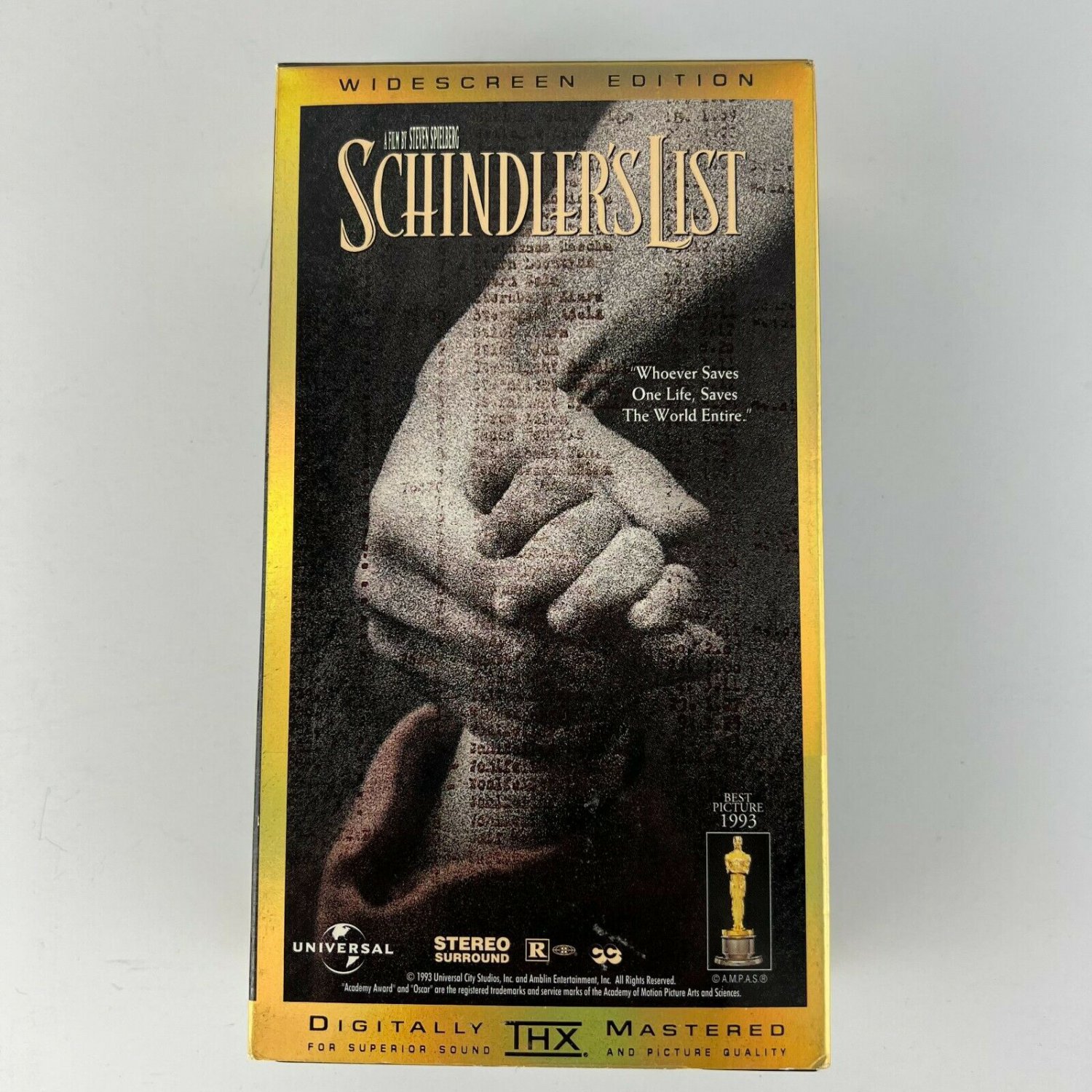 Schindler's List Widescreen Edition VHS Video Tape
