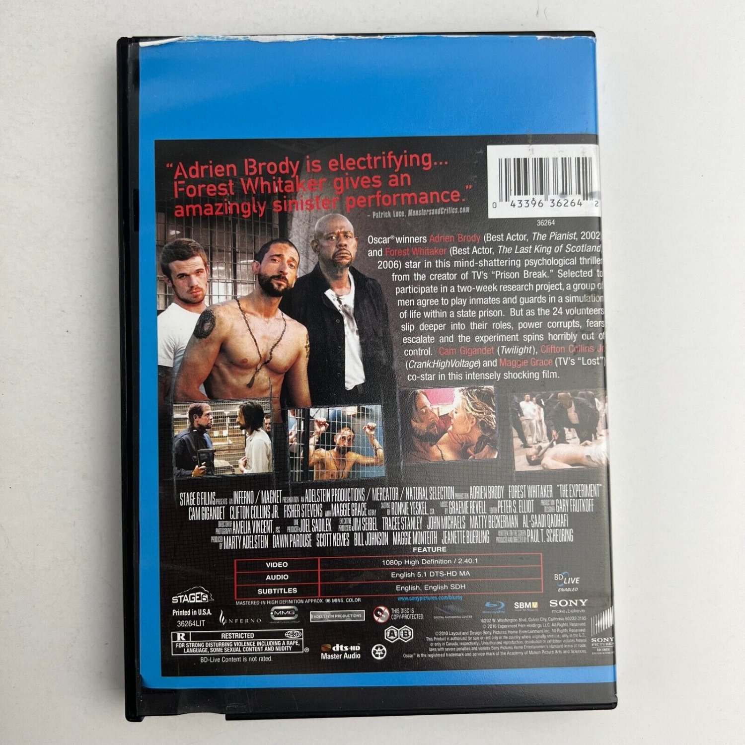 The Experiment (Blu-ray Disc) Adrien Brody, Forest Whitaker