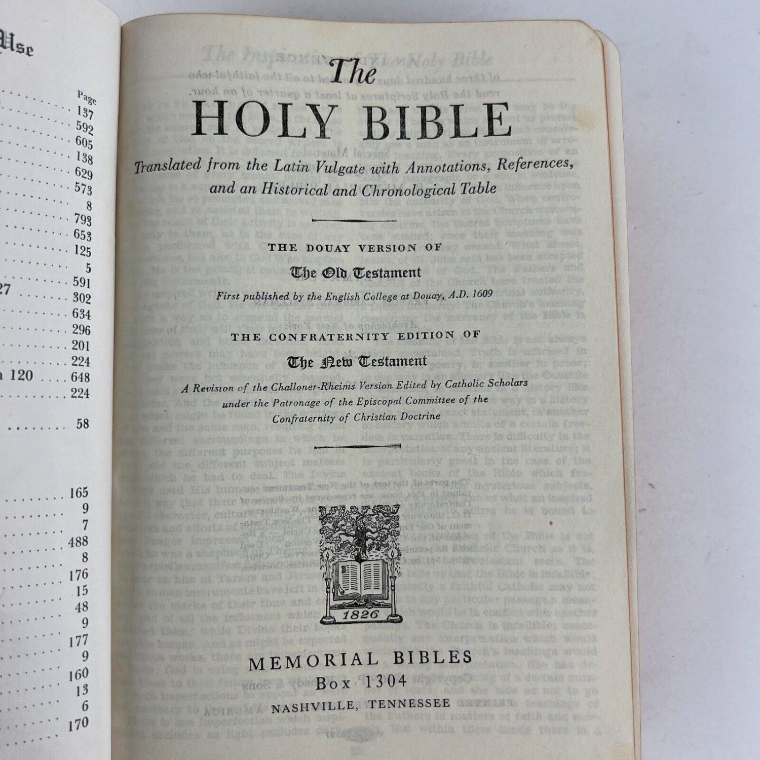 New Catholic Version Holy Bible Memorial Edition 1950 P. J. Kennedy & Sons