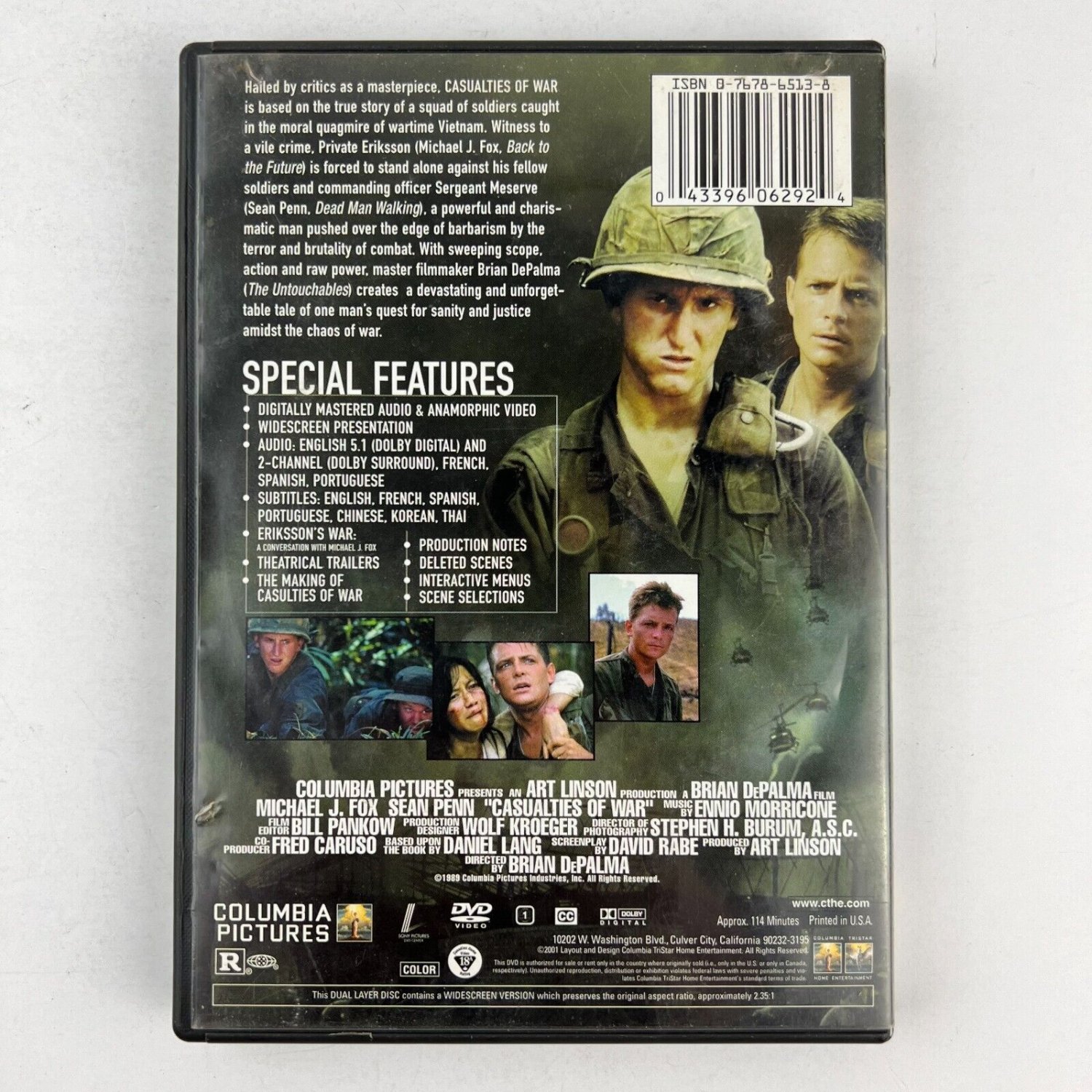 Casualties Of War Dvd Michael J Fox Sean Penn