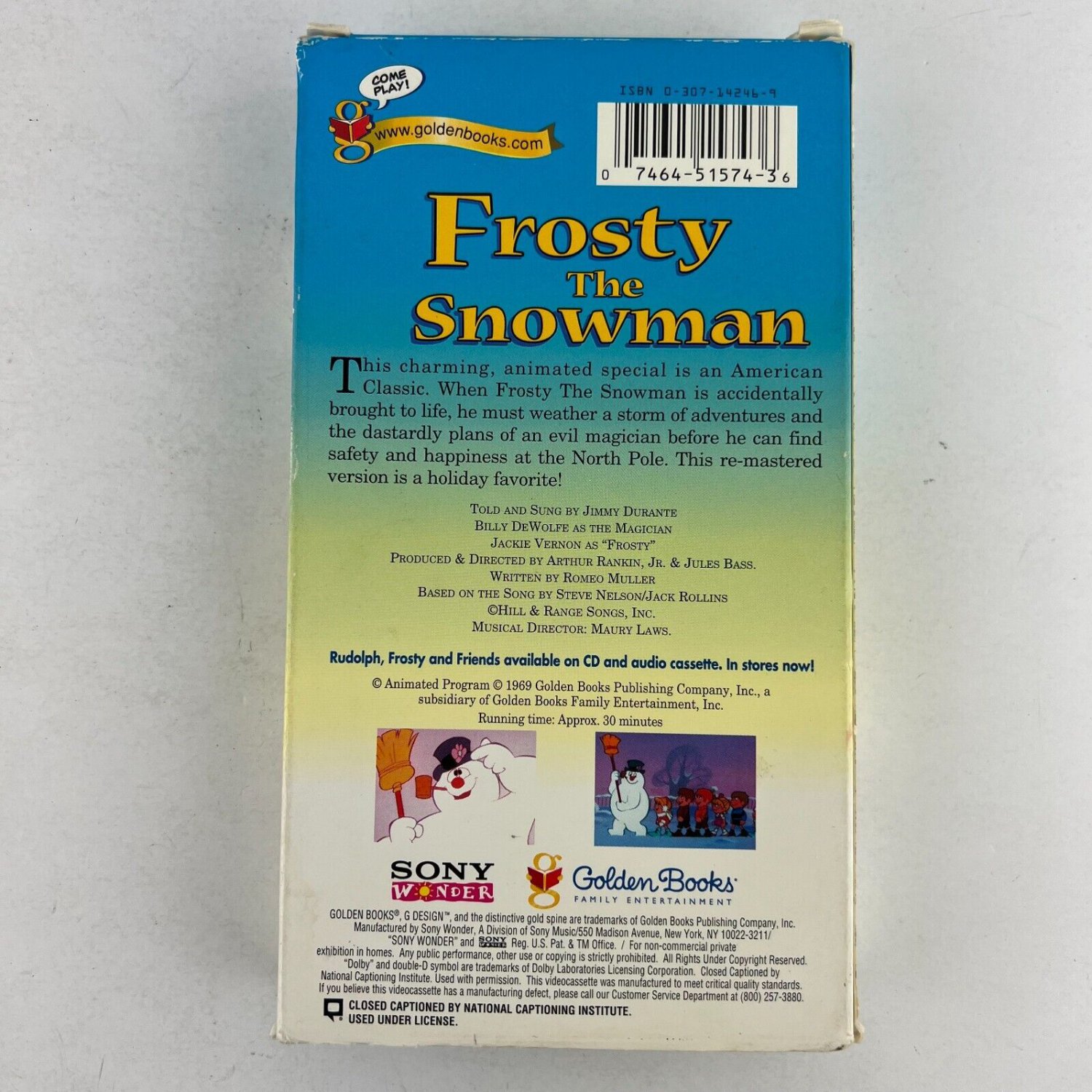 Frosty the Snowman VHS Golden Books Original Classic Release Video Tape