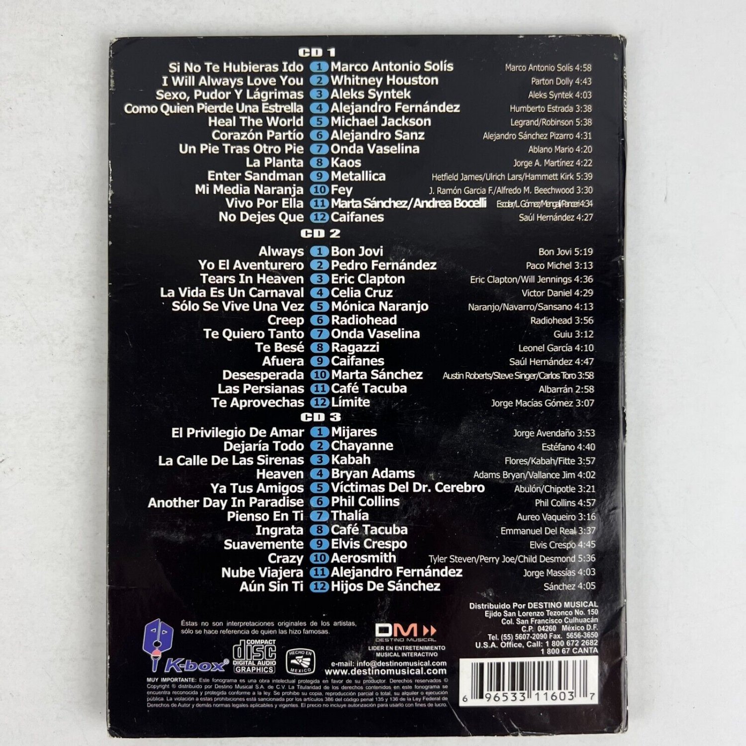 KBox Karaoke CD Decadas de los 90's 3 CD Disc Set KBOPE08