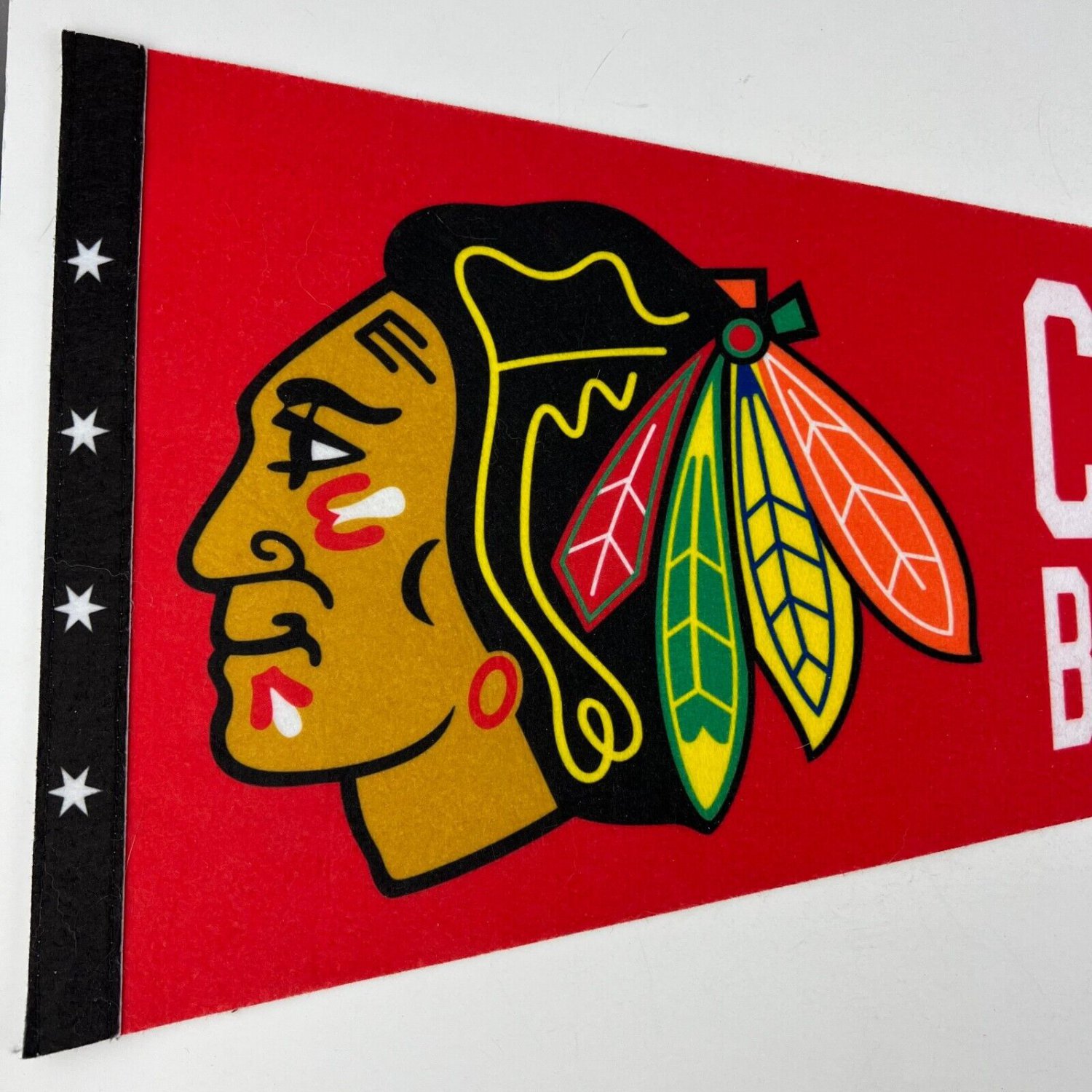 Chicago Blackhawks Rare 6 Time Stanley Cup Championship Pennant