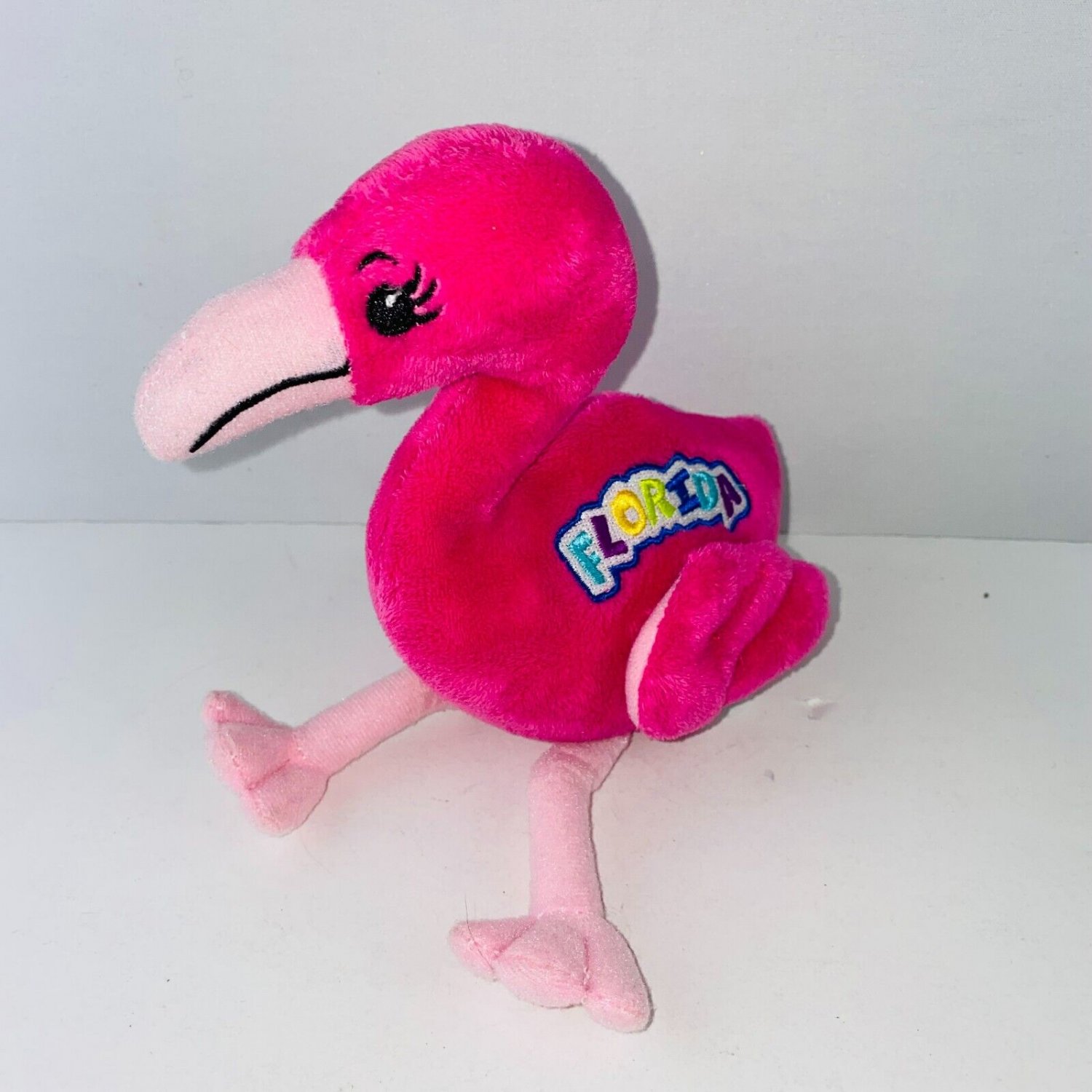 Florida Embroidered Pink Flamingo Tourist Vacation Souvenir Plush ...