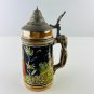 Germany Beer Stein Pewter Lid Vintage Alpine Scene Engraved Marking