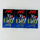 JVC TC-30 EHG Hi-Fi 30-Minute VHS-C Blank Tapes (3-Pack) Extra High Grade NEW