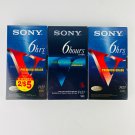 SONY 6 Hour T-120VE/T-120VF 3 Pack Premium Grade V VHS Video NEW Factory SEALED