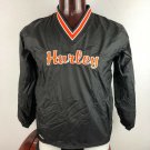 Hurley Midgets Wisconsin S Pullover V Neck Nylon Jacket w/Pockets Black Orange