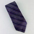 Apt 9 Purple Gray Stripes Necktie Tie 100% Imported Silk Made in USA Apt 9 Purple Gray Stripes Necktie Tie 100% Imported Silk Made in USA