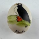 Alaska Hand-Painted Decorative Porcelain Egg with a Puffin Signed Hepp Souvenir