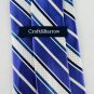 Croft & Barrow Stripes Necktie Tie Purple White Blue 100% Silk