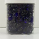 Jar Blue/Purple Color Glass Gems Pebbles Stones Flat Marbles Vase Accents/Crafts