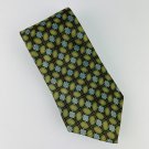 Jhane Barnes Original Fabric Neck Tie Green Geometric With Blue Symbol Pattern Jhane Barnes Original Fabric Neck Tie Green Geometric With Blue Symbol Pattern
