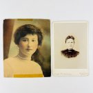 Portrait Photo 2 Piece Individual Female Woman Vintage Photos Lot Portrait Photo 2 Piece Individual Female Woman Vintage Photos Lot