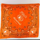 Tito's Handmade Vodka Logo Orange Black Bandana New 22" x 22" Bar Man Cave Tito's Handmade Vodka Logo Orange Black Bandana New 22" x 22" Bar Man Cave