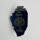 American Legion Illinois 1978 We DARE to CARE State Shaped Pin