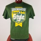 Green & Gold Style Wisconsin XL T-Shirt Green Bay Packers Shirt Old Style Green & Gold Style Wisconsin XL T-Shirt Green Bay Packers Shirt Old Style