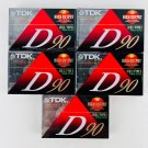 TDK Blank Cassette Tapes D90 90 Minutes Type I High Output Lot Of 5 New Sealed TDK Blank Cassette Tapes D90 90 Minutes Type I High Output Lot Of 5 New Sealed