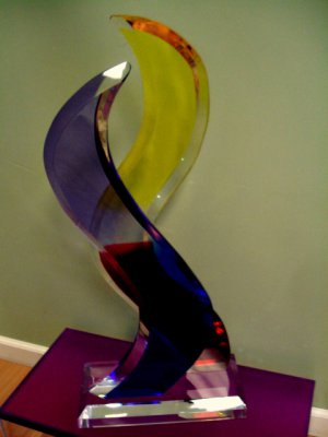 Lucite Fire Flames Sculpture