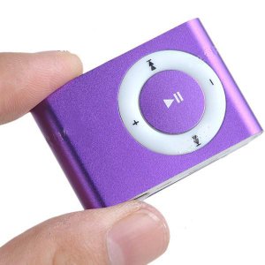 Rectangular Shaped Clip MP3 Music Player with Circle Operation Pad+ TF Slot - Purple