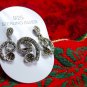 Line Earrings and Pendant with Marcasite Sterling Silver Jewelry Set