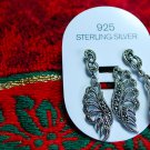 Luxury Flower Earrings and Pendant with Marcasite Sterling Silver Jewelry Set