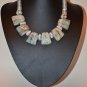 Multi-colored Ladder-shaped Chinese Pottery Necklace - P304