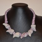 Light Purple Chinese Pottery Necklace - P305