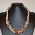 Light Brown Sphere Chinese Pottery Necklace - P307