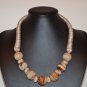 Light Brown Sphere Chinese Pottery Necklace - P307