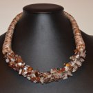Brown White Coral Gravelstone Necklace - P312