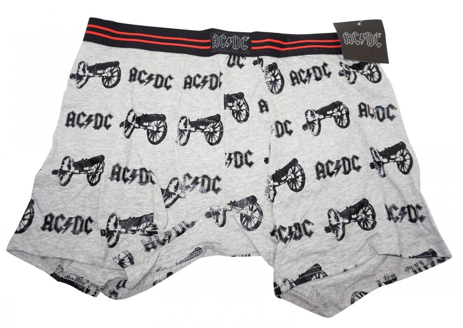 AC DC ROCK BAND MENS UNDERWEAR XLARGE - BOXER BRIEFS XL GREY BLACK RED NEW