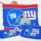 3 LOT - NY GIANTS NFL BRADFORD EXCHANGE PURSE TOTE QUILT & 2 COSMETIC BAGS 2011
