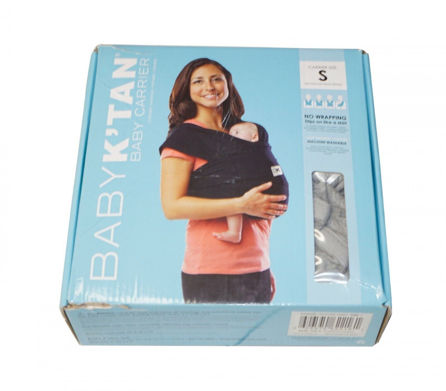 Baby K'tan Original Baby Wrap Carrier Small Infant & Child Gray Sling