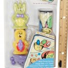 Eat N Play 1 Pack Set - Alphabet Soup Design Playmat + 3 Vinyl Toy Figures 2003