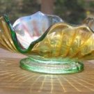 Carnival Glass Stippled Ray Bowl