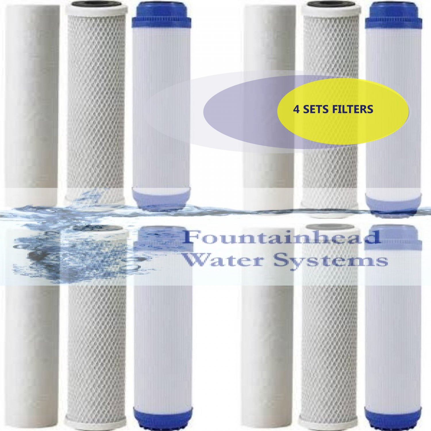 FOUNTAINHEAD 12 PIECE 3 STAGE WATER FILTERS SEDIMENT/GAC/CARBON BLOCK ...