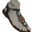 Ladies Flat Summer Sandals black size 4
